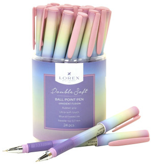 Ручка маслян. LOREX GRADIENT FUSION Double Soft синий 0,7 мм дизайн кругл. корп. ultra-soft touch гр